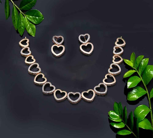 LOVE HEART SHAPED NECKLACE WITH EARRING SET (Last 3 in Stock)