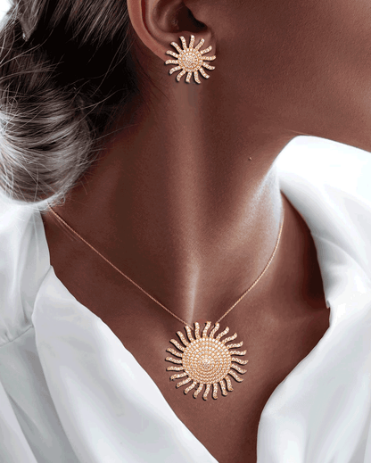 Shine Like the Sun Pendant and Earring Set