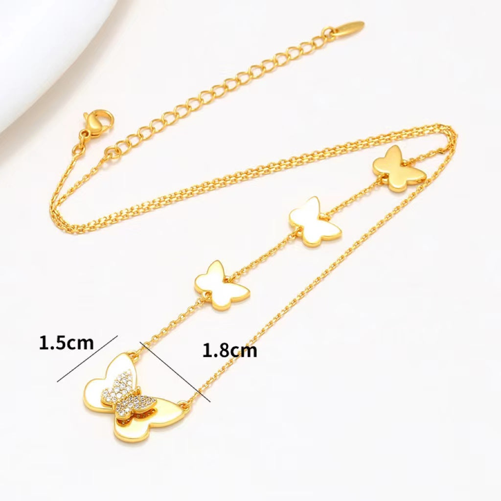 Fluttering Charm Gold Butterfly Necklace