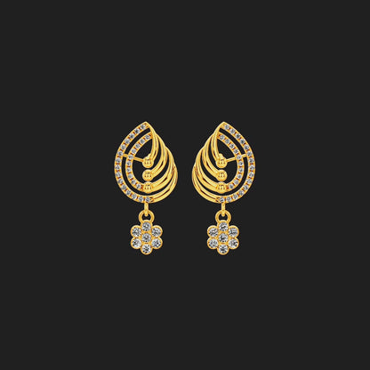 LEAF SHAPE GOLD EARRINGS